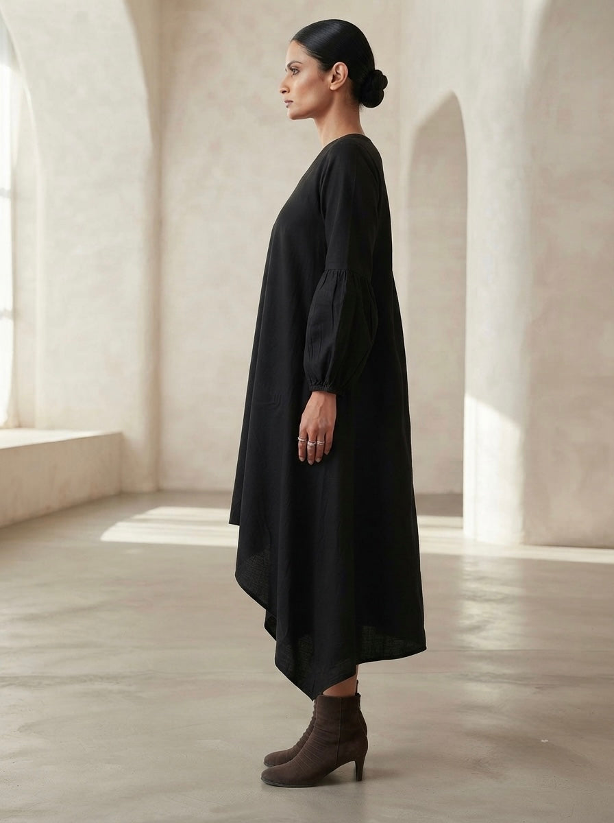 Shadowline Asymmetric V-Neck Dress
