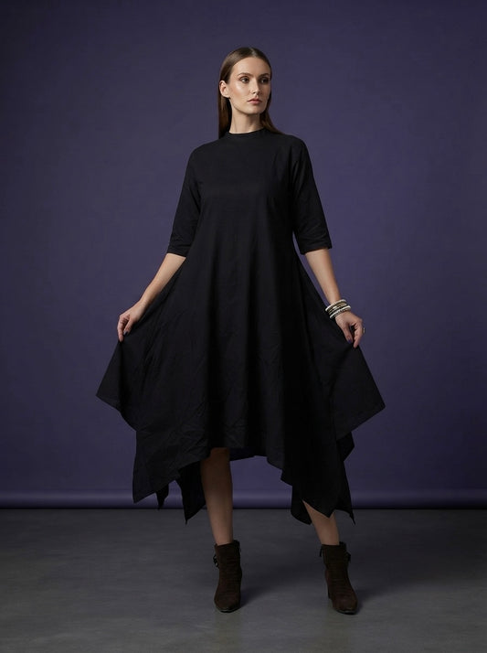 Tartarean black double layered dress