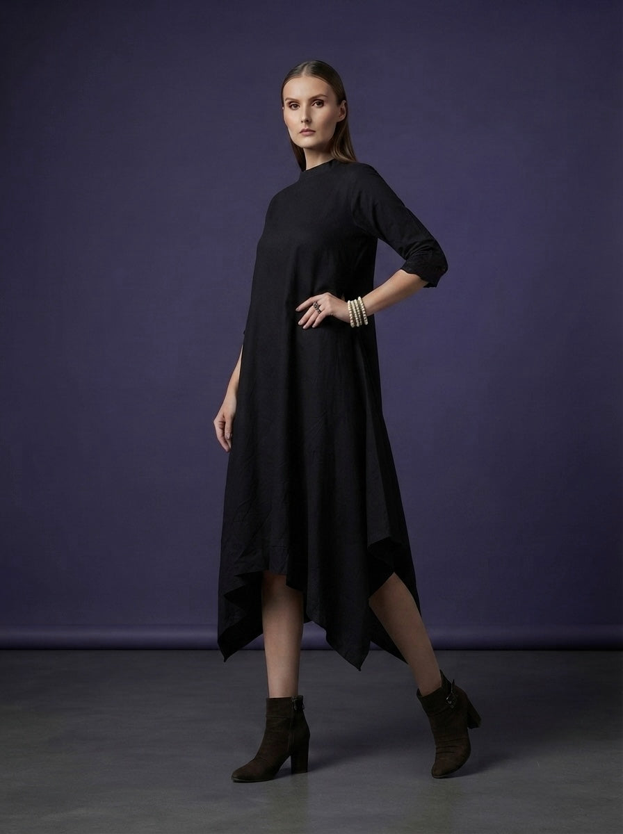 Tartarean black double layered dress