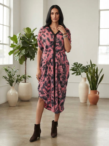 Shibori kaftan dress