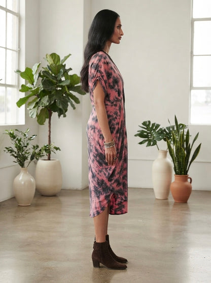 Shibori kaftan dress