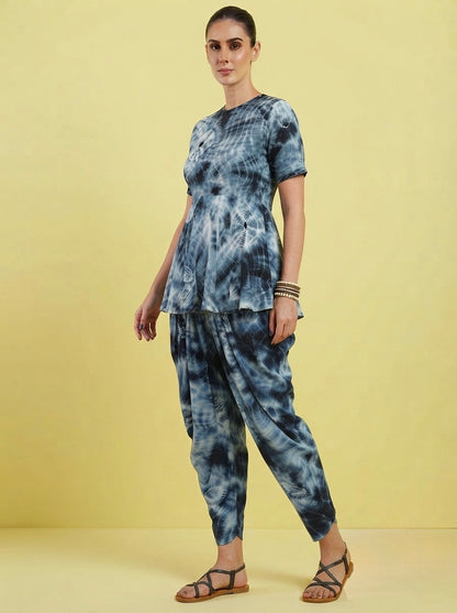 Midnight Nebula Peplum & Dhoti Set