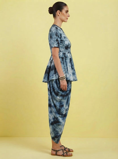 Midnight Nebula Peplum & Dhoti Set