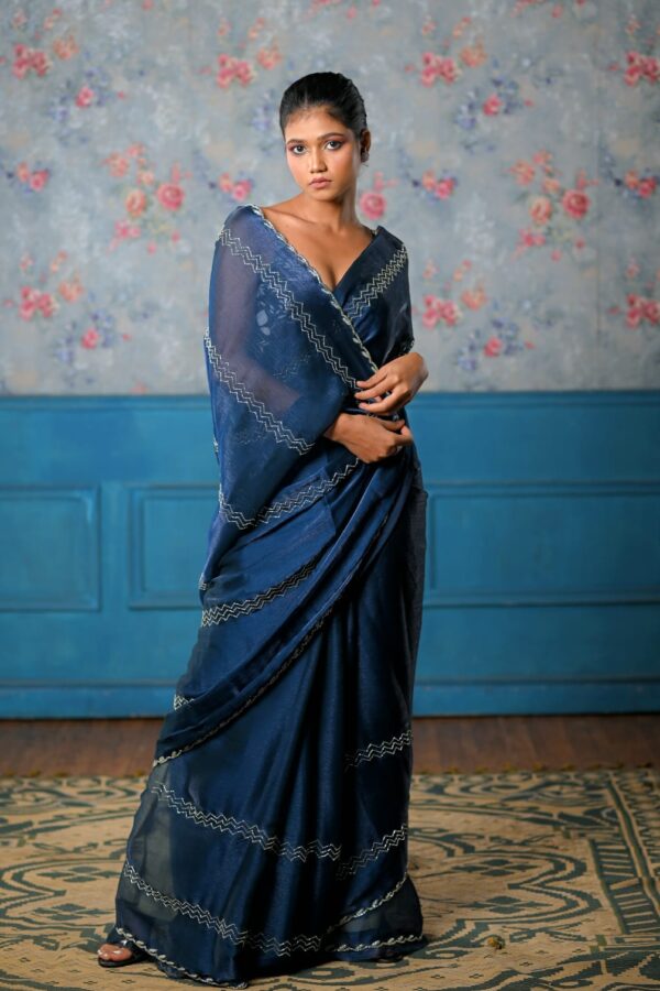 Mistress of Blue Island Tissue Saree