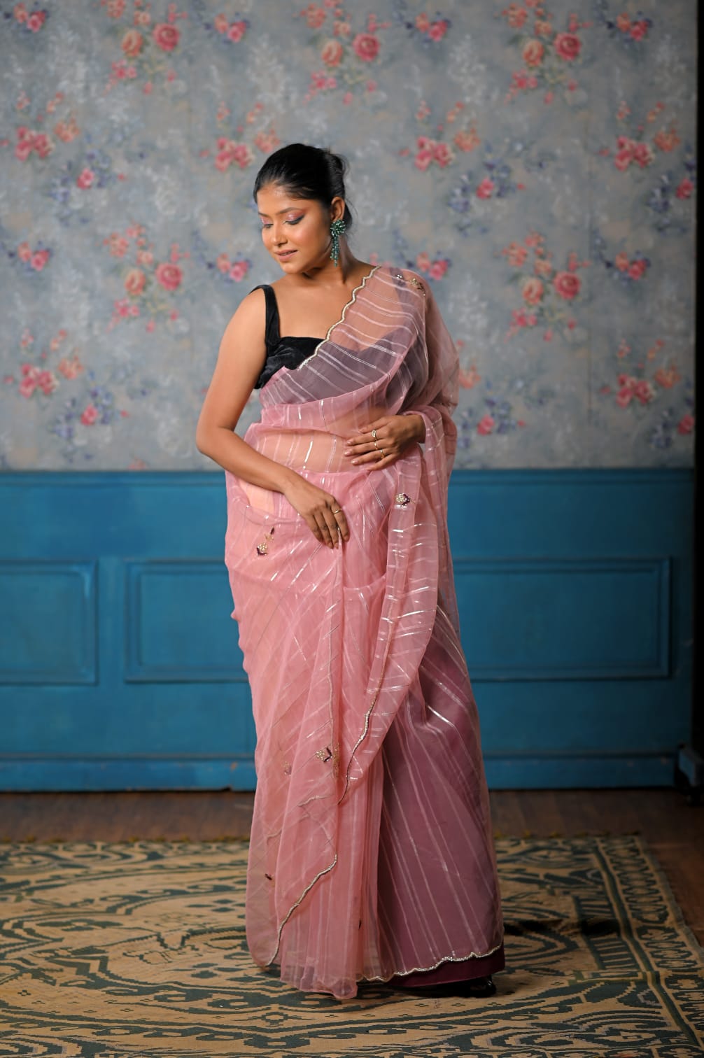 Pink Chanderi Saree