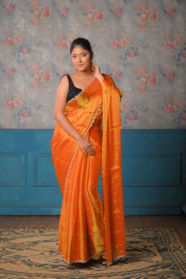 Orange Tissue Saree