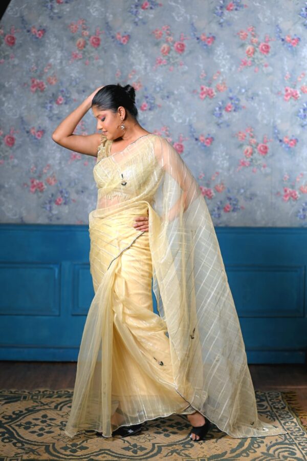 Sundust Yellow Chanderi Saree