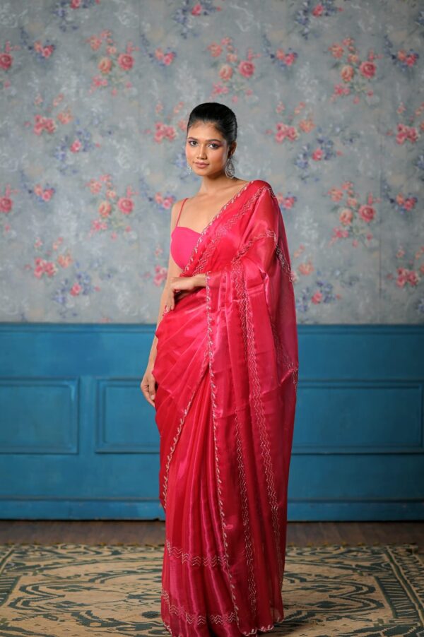 Crimson Tissue Saree